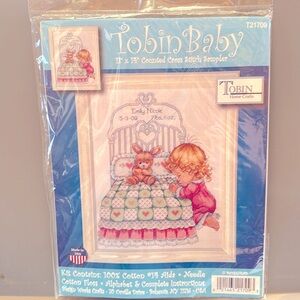 Tobin Baby 11x14 counted cross stitch with threads 100% cotton